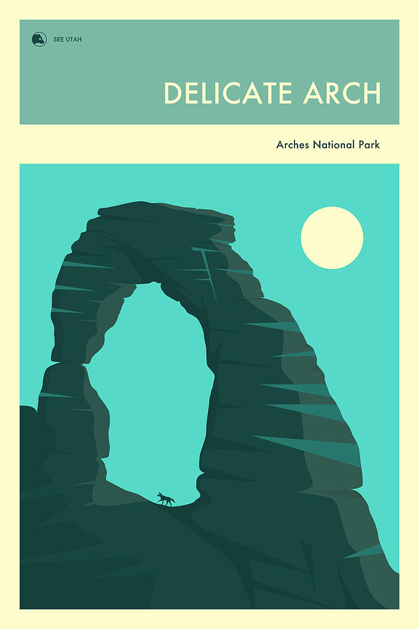 Arches National Park Digital Art - Arches National Park Travel Poster #1 by Jazzberry Blue