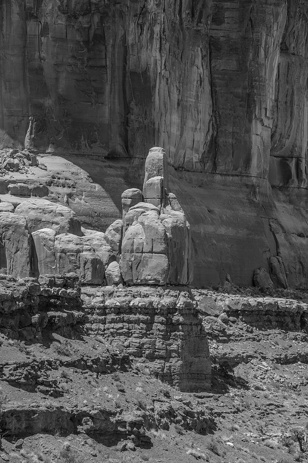 Arches National Park The Finger Black and White  Photograph by John McGraw