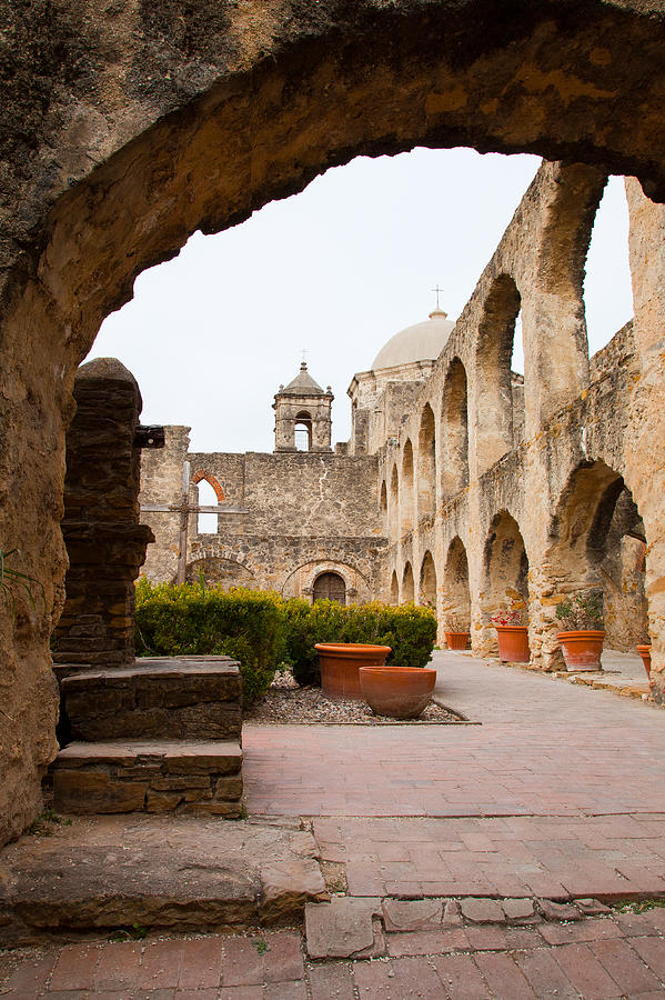 San Antonio Photograph - Arches of Mission San Jose by Iris Greenwell