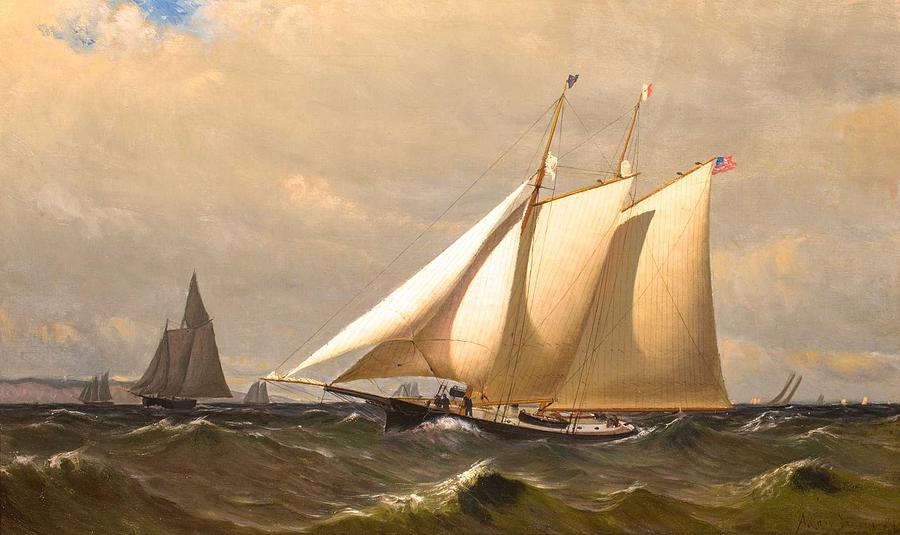 Archibald Cary Smith American 1837 1911 New York Yacht Club Schooner Clio Painting