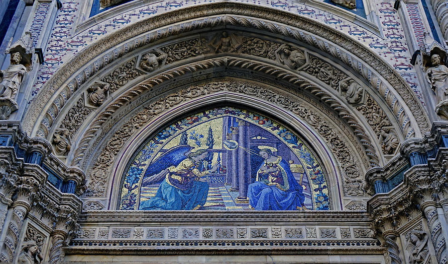 Architectural Artistry On The Exterior Of The Florence Cathedral in Florence Italy Photograph by Rick Rosenshein