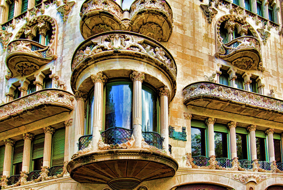 Architectural Paint Filters Barcelona Spain Historical  Photograph by Chuck Kuhn