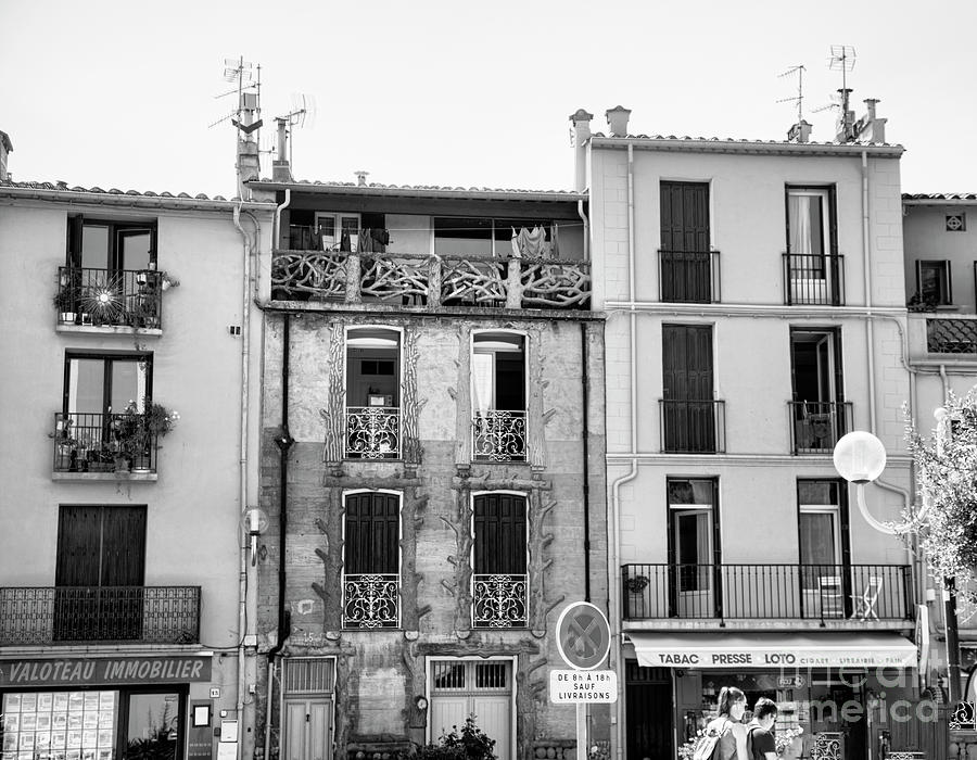 Architecture Collioure France BW Photograph by Chuck Kuhn