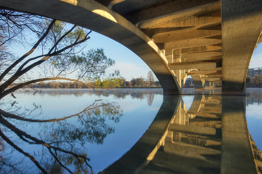 Austin Texas Photograph - Architecture of Austin Bridges over Lady Bird Lake by Rob Greebon