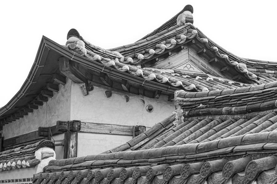 Architecture Of Bukchon Hanok Village BW Photograph by James BO Insogna