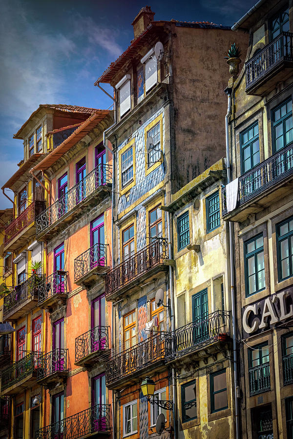 Vintage Photograph - Architecture of Old Porto Portugal  by Carol Japp