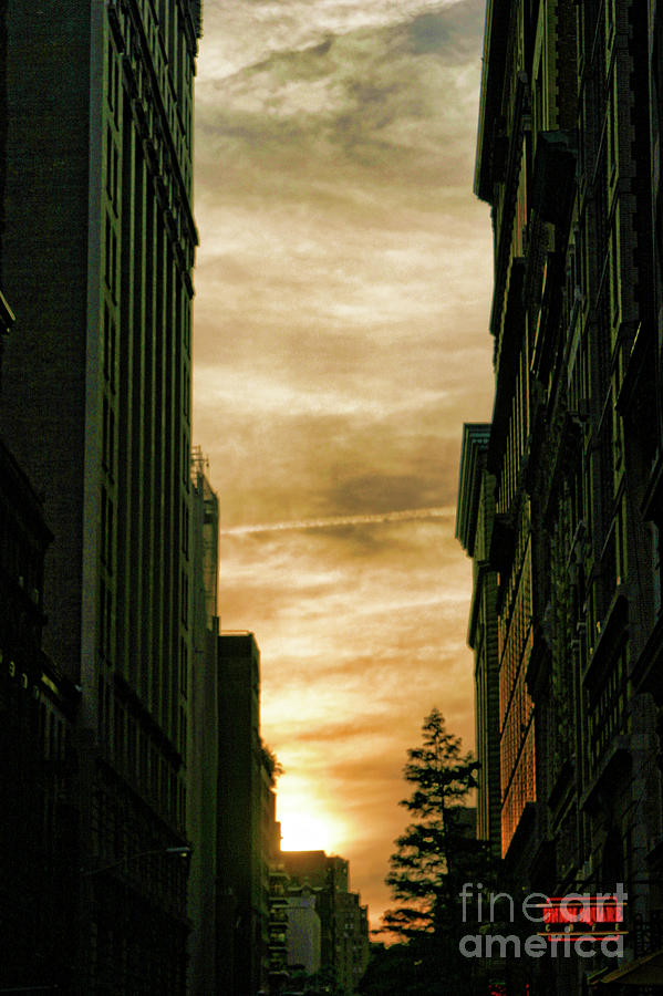 Architecture Sunset Inner City NY Photograph by Chuck Kuhn