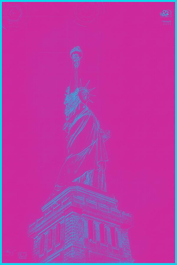 Archtecture Blueprint - Statue Of Liberty 2 Painting