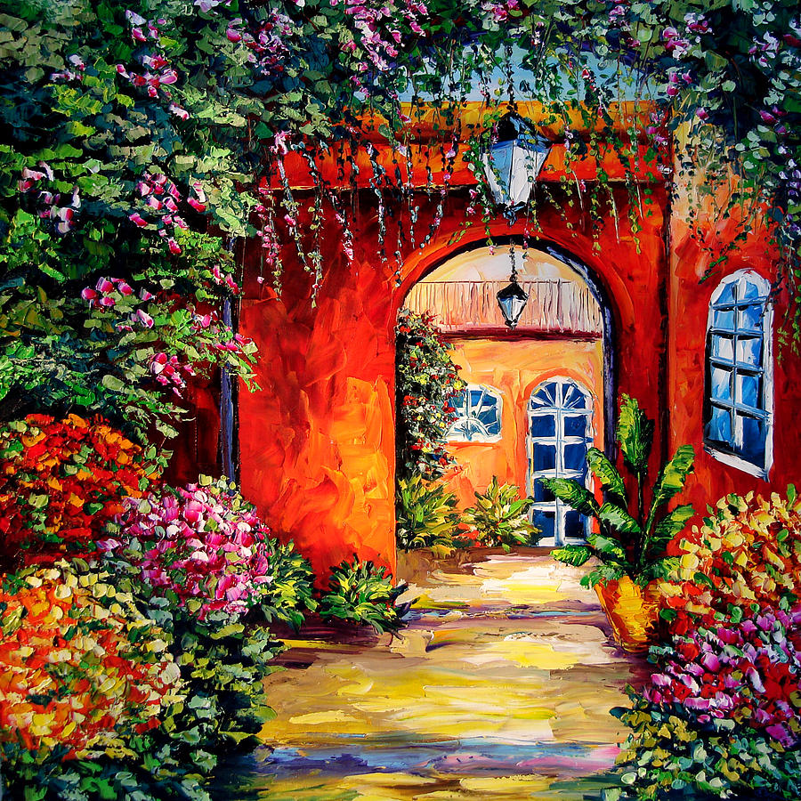 Archway Garden Painting by Beata Sasik