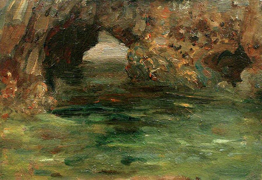 Archway in a Rock Pool  Painting by Henry Scott Tuke