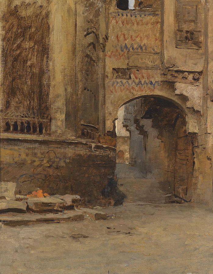 Archway in Cairo Painting by Leopold Muller