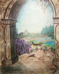 Architecture Painting - Archway To Dreamland Original Beautifully Framed by Christine Ward Architecture Painting - Archway To Dreamland Original Beautifully Framed by Christine Ward