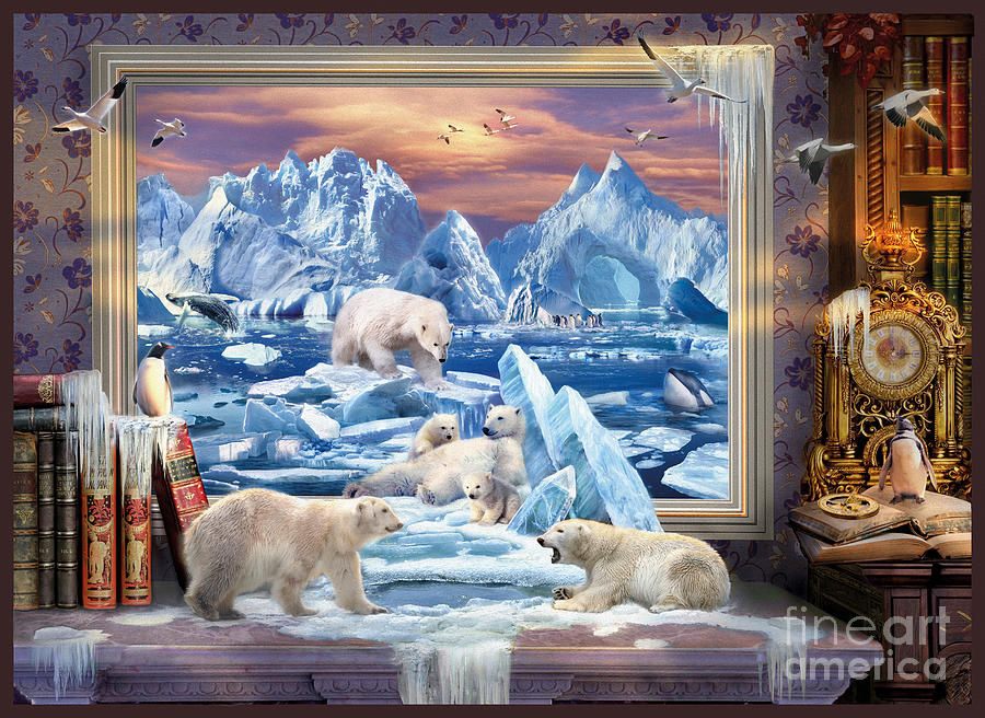 Arctic bears coming Digital Art by MGL Meiklejohn Graphics Licensing