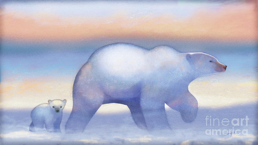 Polar Bear Painting - Polar Bears, Journeys Bright by Tracy Herrmann