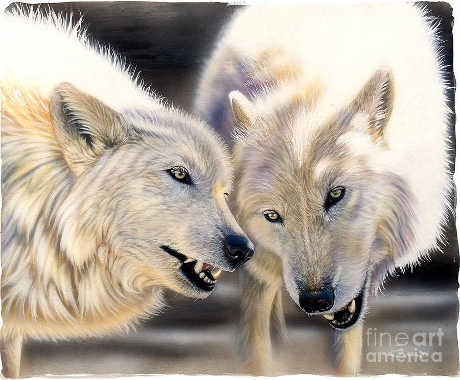 Arctic Pair Painting by Sandi Baker Arctic Pair Painting by Sandi Baker