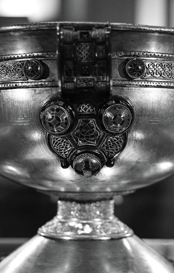 Ardagh Chalice Macro Irish Artistic Heritage Black and White Photograph by Shawn OBrien