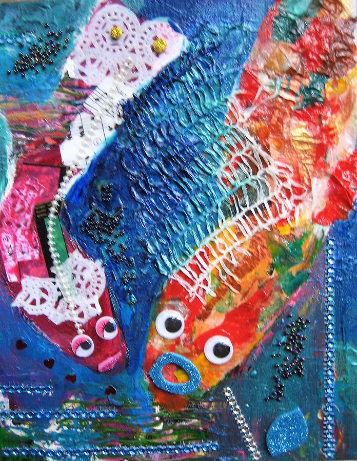 Fish Painting - Are we for dinner? by Adele Steinberg