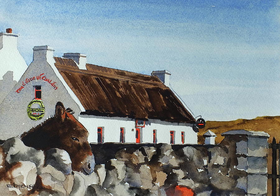 Are you going for a Pint in Rossaveal, Connemara. Painting by Val Byrne