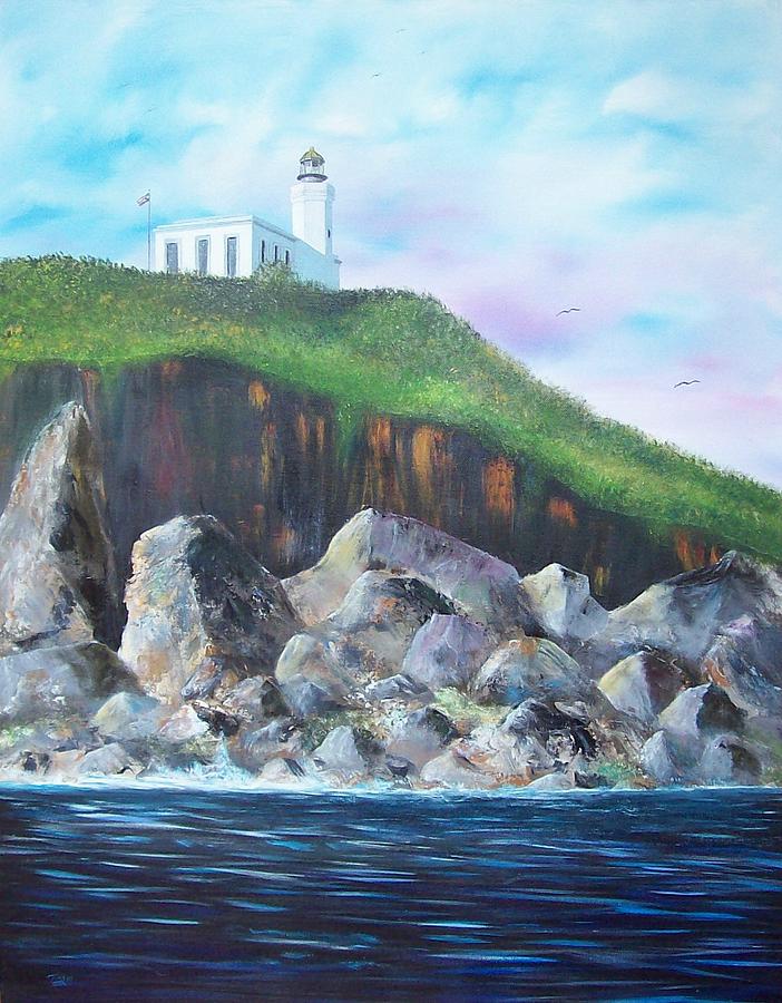 Arecibo Lighthouse Painting by Tony Rodriguez