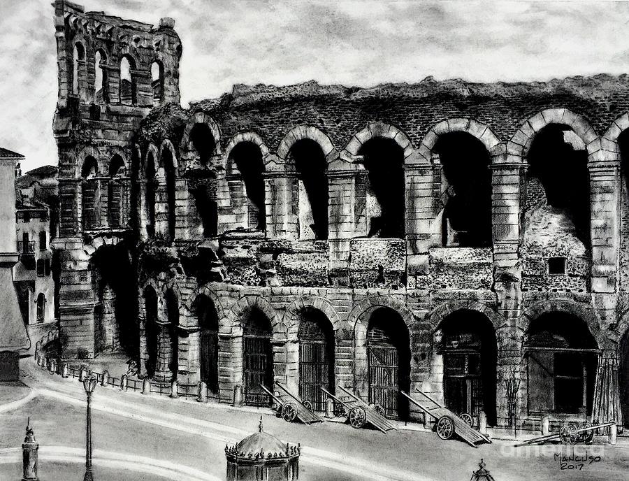 Architecture Drawing - Arena di Verona by Ed Mancuso