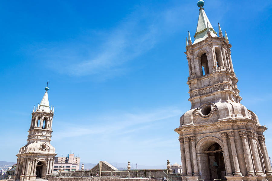 Arequipa Cathedral Spires Photograph