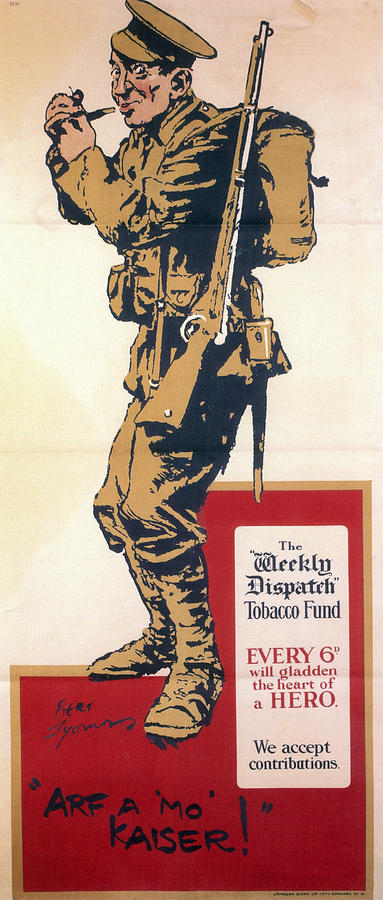 Arf A Mo Kaiser - The Weekly Dispatch Tobacco Fund - Vintage Advertising Poster Mixed Media by Studio Grafiikka