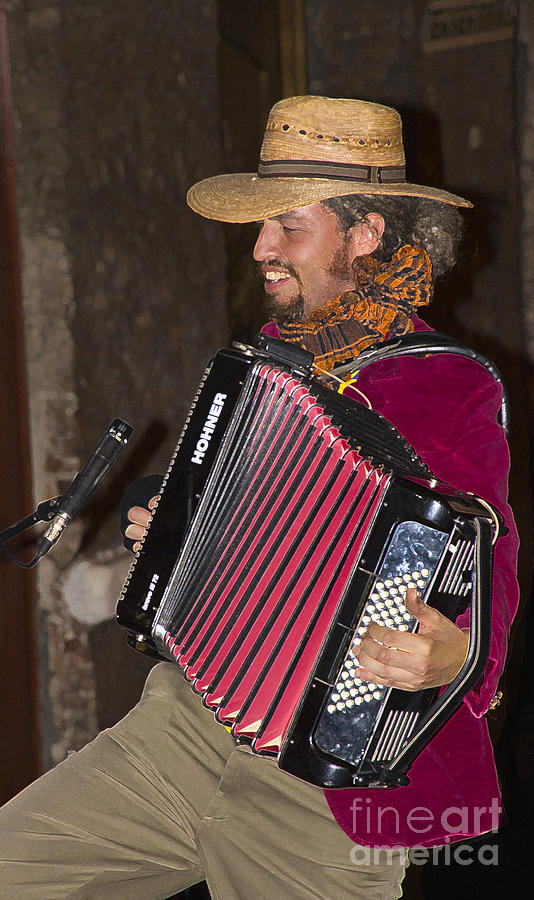 Music Photograph - Argentinian Accordion Player by Al Bourassa