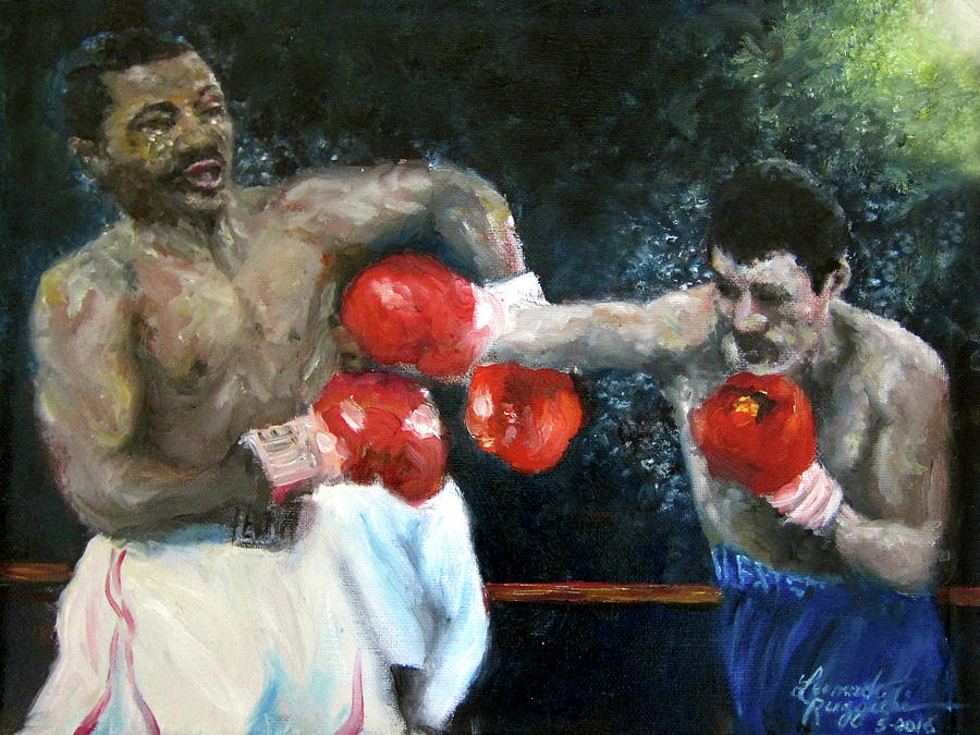 Arguello-Pryor Fight 1982 Painting by Leonardo Ruggieri