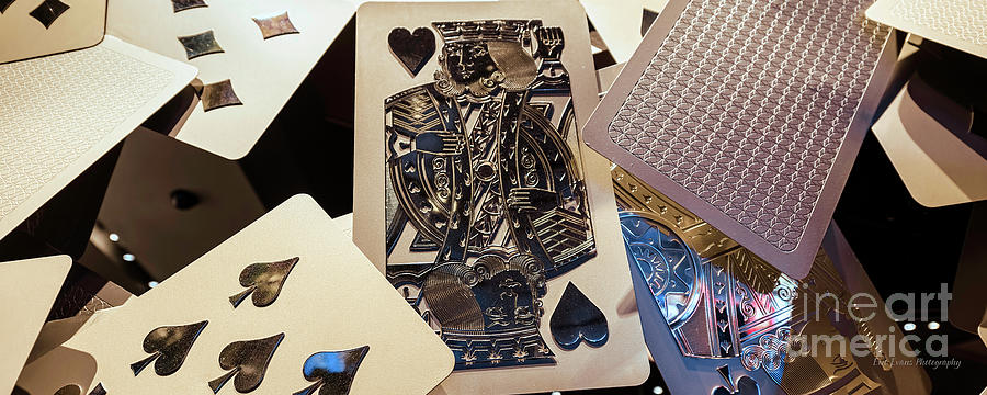 Las Vegas Photograph - Aria Poker Room Metal Cards Sculpture Close  2.5 to 1 Ratio by Aloha Art