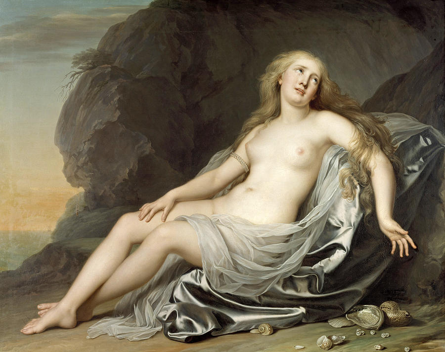 Ariadne Lying on the Shore of Naxos Painting by Adolf Ulrik Wertmueller
