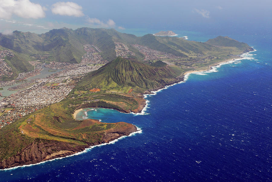 Arial view of Hawaii Kai and Koko Head Park Photograph by Reimar ...