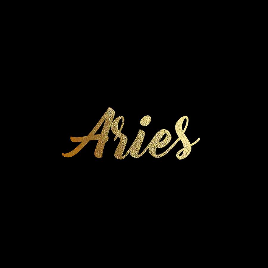 Aries Gold Script Digital Art by Jenesis Jones - Fine Art America