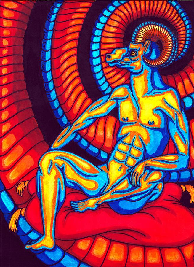 Psychedelic Drawing - Aries by Pavia Justinian Psychedelic Drawing - Aries by Pavia Justinian