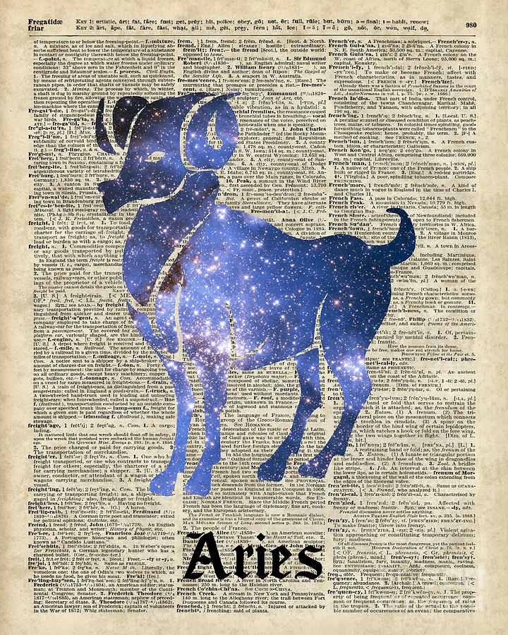 Sign Digital Art - ARIES Ram Zodiac Sign by Anna W