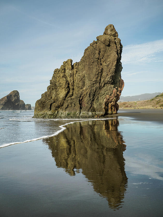 Ariyas Beach Reflections on Sea Stack Photograph by Greg Nyquist