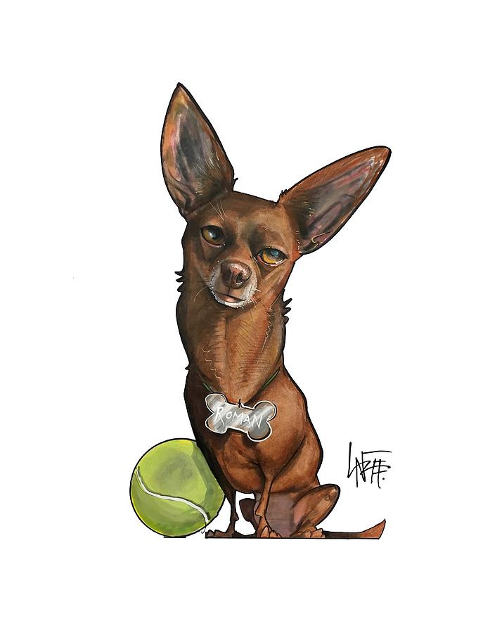 Dog Portrait Drawing - Arizmendi 3544 by John LaFree