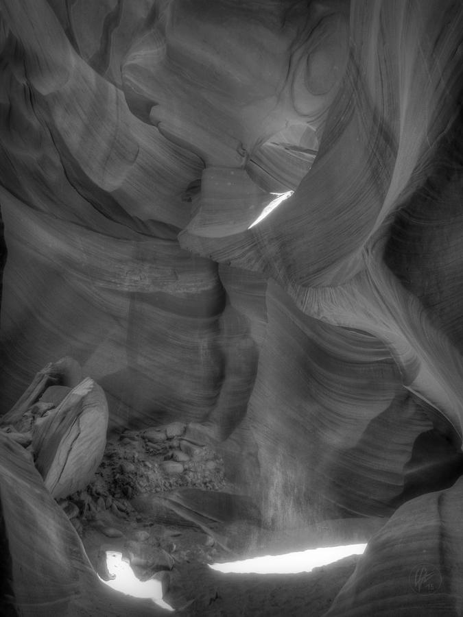 Antelope Canyon Photograph - Arizona - Antelope Canyon 027 BW by Lance Vaughn