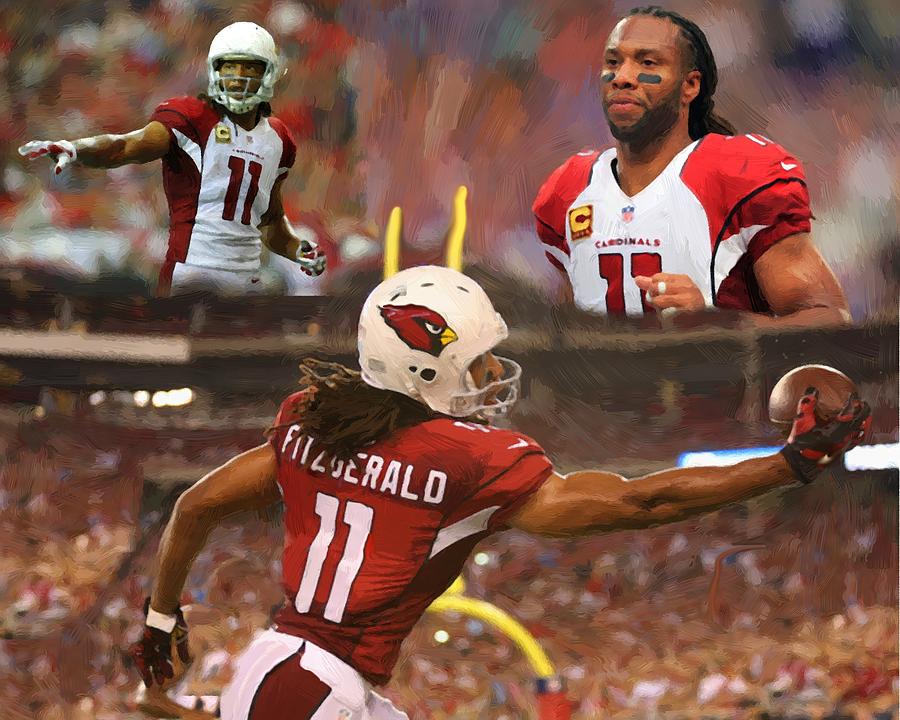 Arizona Cardinals Larry Fitzgerald Painting by Peter Nowell - Fine Art ...