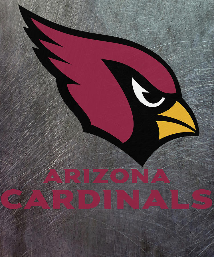 Arizona Cardinals on an abraded steel texture Mixed Media by Movie Poster Prints