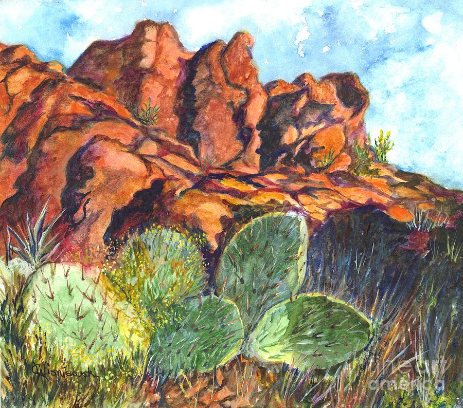 Arizona Desert Painting by Carol Wisniewski