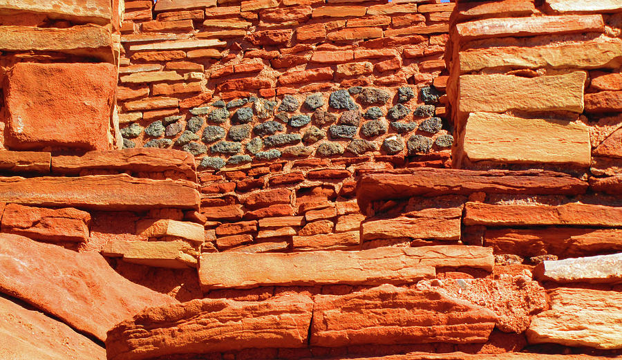 Arizona Indian Ruins Rock Brick Texture Photograph by Ilia -