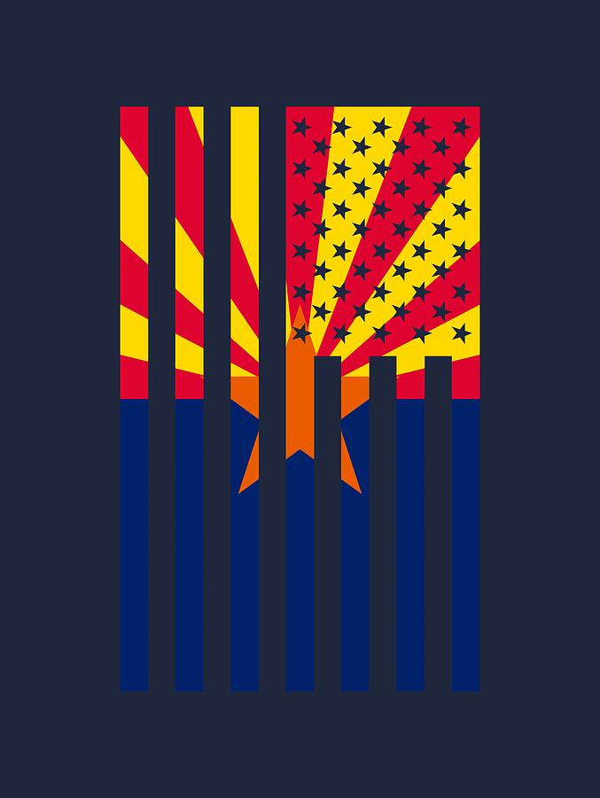 Arizona State Flag Graphic USA Styling Digital Art by Garaga Designs