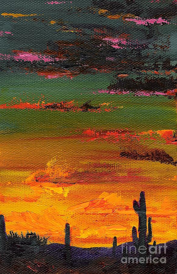 Arizona Sunset Painting by Frances Marino