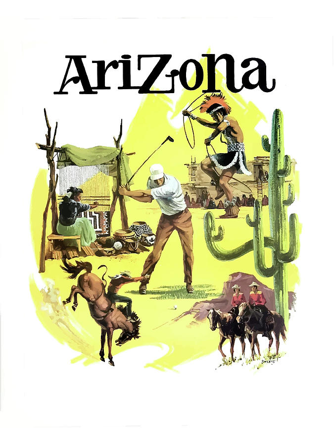 Arizona, vintage travel poster Painting by Long Shot