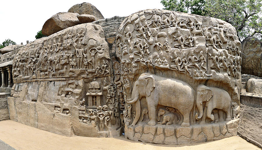 Arjunas Penance - Mahabalipuram Photograph by Richard Reeve