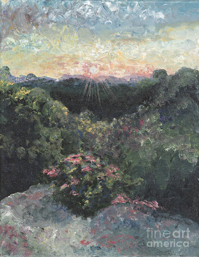 Arkansas Mountain Sunset Painting by Nadine Rippelmeyer