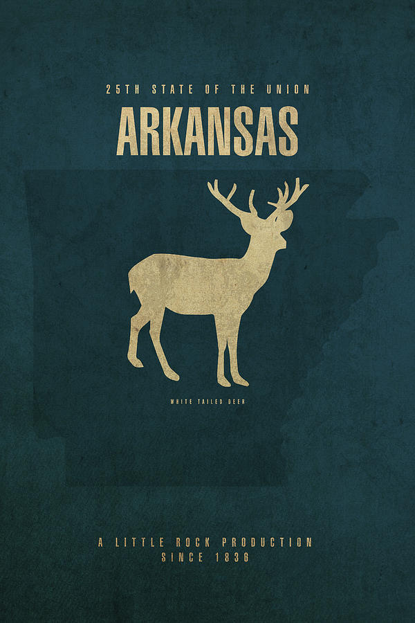 Little Rock Mixed Media - Arkansas State Facts Minimalist Movie Poster Art by Design Turnpike