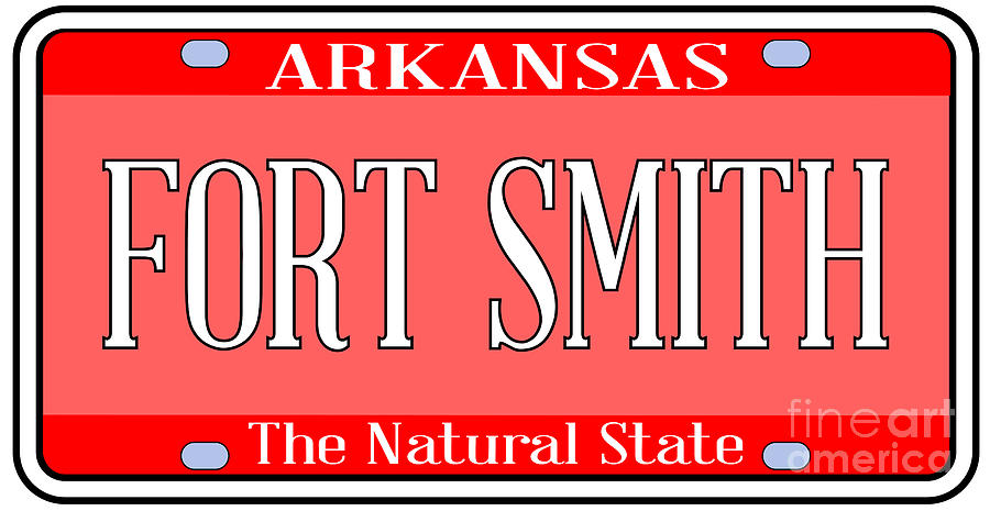 Arkansas State License Plate With The City Fort Smith Photograph by