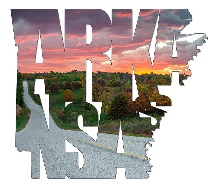 Arkansas Typography - Country Back Roads Photograph by Gregory Ballos