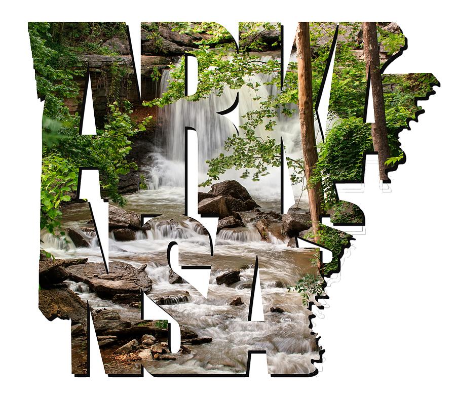 Arkansas Typography - Lake Ann Waterfall - Bella Vista Arkansas Photograph by Gregory Ballos
